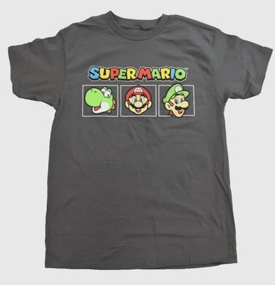 Super Mario Mens Yoshi, Luigi, Mario T-Shirt NEW