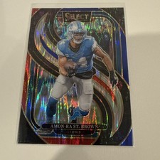 2024 Panini Select - Premier Level Amon-Ra St. Brown #105 Red & Blue Shock Prizm