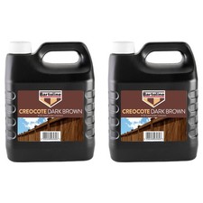 2x Bartoline Dark Brown Creocote Oil-Based Timber Treatment For Exterior Wood 4L