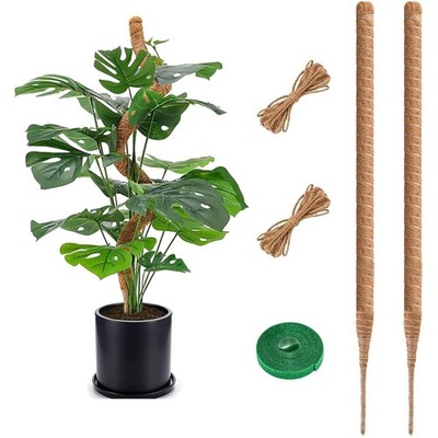 Kletterpflanzen Rankhilfe Moosstab Kokosfaser Aluminium 2er Set 75cm