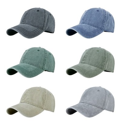 Women Men Classic Retro Washed Cotton Baseball Cap Adjustable XL 59-62 cm Hat
