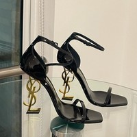 UK selling European and American high heels with buckle and letter design