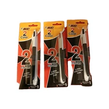 JA8- Bic 2 Color Ball Pen,Medium,Black & Red-3 Pack