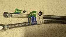 set of 2 BrassCraft Braided Faucet Connector 1/2" FIP x 3/8" Comp 20" B1-20AF