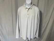 Tommy Bahama Men s Light Gray Long Sleeve Polo Shirt XL EUC