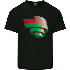 Camiseta rizada de algodón ligero con bandera de Malawi día de fútbol para hombre