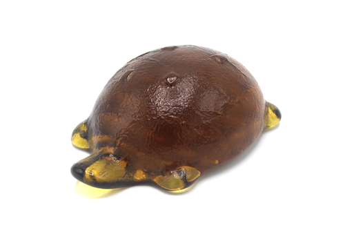 Vintage Honig Bernstein Kunst Glas handgefertigte Schildkröte 1,75 Pfund schwer Briefbeschwerer 6,5 Zoll - Bild 2 von 8