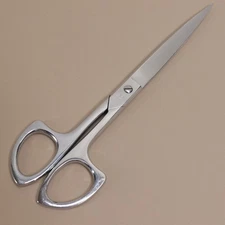 Vintage Chromed High-end Crane Brand Dress Maker Metal Scissors  Shears 9.25"
