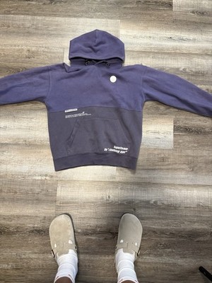 AapeTeam by A Bathing Ape Purple Dark Gray Cotton Fleece Pullover Hoodie Men