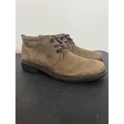 ECCO Gore Tex Leather Chukka Boots Brown Lace Up Leather Mens Sz US 11.5 EU 45