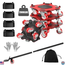 Heavy Duty 5 Wheel Furniture Dolly 3000LBS Capacity 360° Casters for Moving