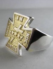 Solid silver Templar ring -