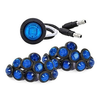  Meerkatt 2nd Generation 3/4 inch Round LED Mini Button Side Marker Light Blue