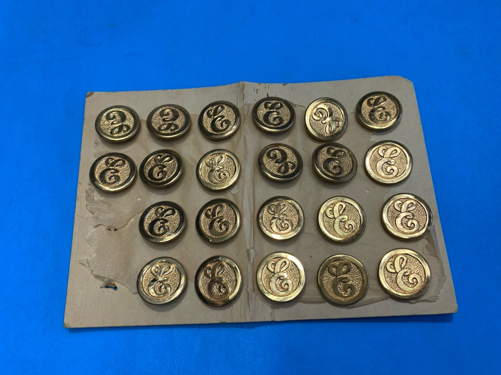 (22) Metal Brass Monogram Buttons Fancy Letter “E” 7/8” SUPERIOR QUALITY England