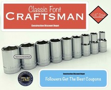 New Craftsman 14 Drive 9 Pc 6 Pt Metric Mm Chrome Socket Set 5-13 Mm New Craftsman 14 Drive 9 Pc 6 Pt Metric Mm Chrome Socket Set 5-13 Mm