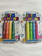     Kids BATH CRAYONS Non Toxic Set 8 Magic Crayons Big Time Toys WASHABLE NIB