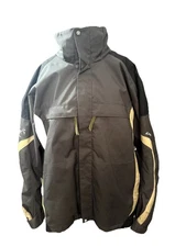 Men's Descente DNA Ski Jacket XL Charcoal/Light Green Waterproof Breathable EUC