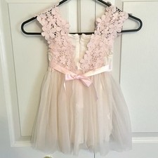 Child  s Pink Flower Girl, Easter, Fancy Birthday, Christening Dress, Pink, 2T