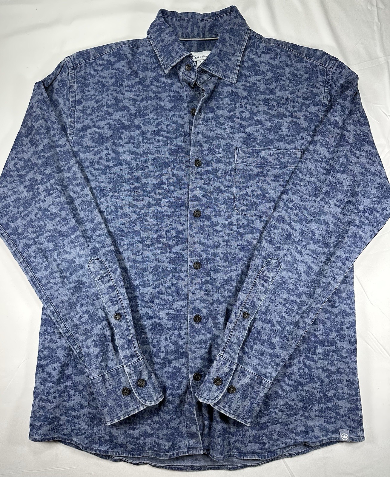 Peter Millar Indigo Chambray Button Down Shirt Me… - image 1
