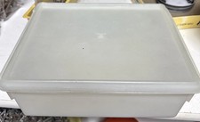 Vintage EAGLE SUPER SEAL 9" X 7" x 4" Square Container with Lid