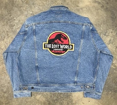 Vintage 90s Jurassic Park The Lost World Promo Lee Denim Jean Jacket Size XL