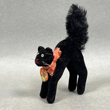 VTG STEIFF ORIGINAL GERMAN BLACK HALLOWEEN Tom Kitten CAT 3 Chest Name Tag/ID