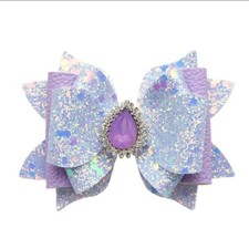 Pre-cut faux leather hair bow kit PREMIUM DIY KIT PURPLE Princess 3" 1226209