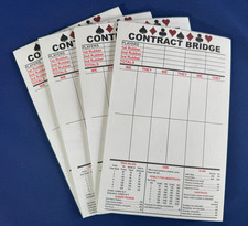 Contract Bridge Score Pads Large Size 4 Pads 50 Sheets Each