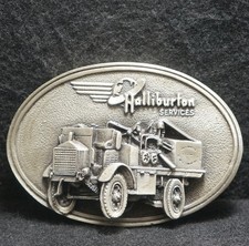 WI07171 *NOS* VINTAGE 1982 ***HALLIBURTON SERVICES*** ADVERTISEMENT BELT BUCKLE