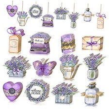 Maitys Pcs Purple Spring Tree Ornaments Wooden Purple Flower 36 Lavender