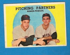 1959 Topps #291 PITCHING PARTNER Ramos/Camilo Pascual Washington Senators EX