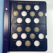 1892-1916 Liberty Barber Quarter Near Complete Set 46 Coins New Whitman Album