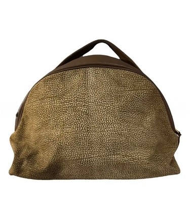 Authentic BORBONESE Lamb Suede Leather Hand Bag Pouch REDWALL Quail Dome Zip