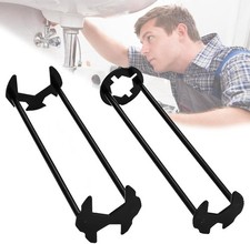 2PCS Basin Wrench Multifunctional Sink Wrench Faucet Tool Four-jaw Hex Spanner