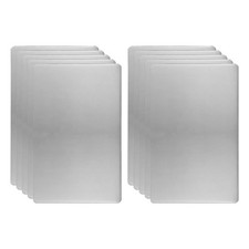 10pcs Metal Business Card 3.5x2.1x0.02" Titanium Laser Engrave Adhesive Black