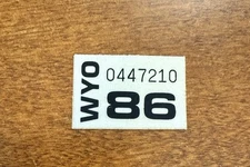 1986 Wyoming License Plate Renewal Sticker NOS