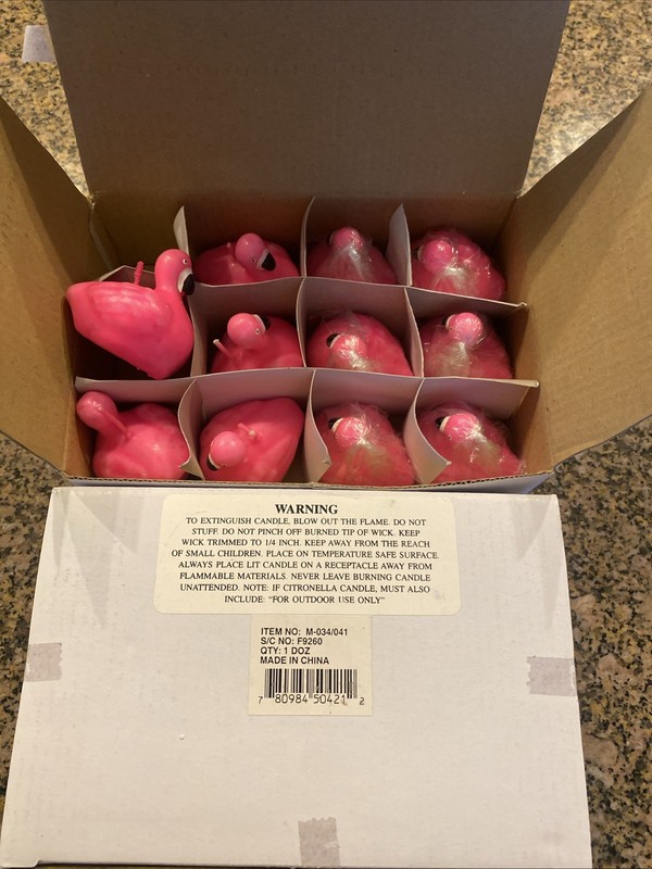 Mini Pink Flamingo floating candles, 21, NIB, summer beach party