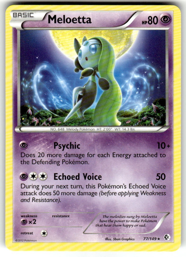 Pokemon Meloetta 77/149 Boundaries Crossed NON HOLONM