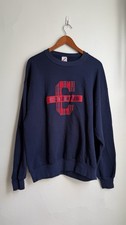 Vintage Jerzees Columbus Sweatshirt USA Made 90s XL Navy
