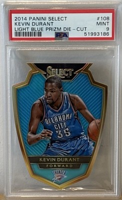 2014 Panini Select   Light Blue Die-Cut #108 Kevin Durant #d/199 PSA 9 Thunder