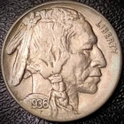 1936 S Buffalo Nickel - AU - 5C