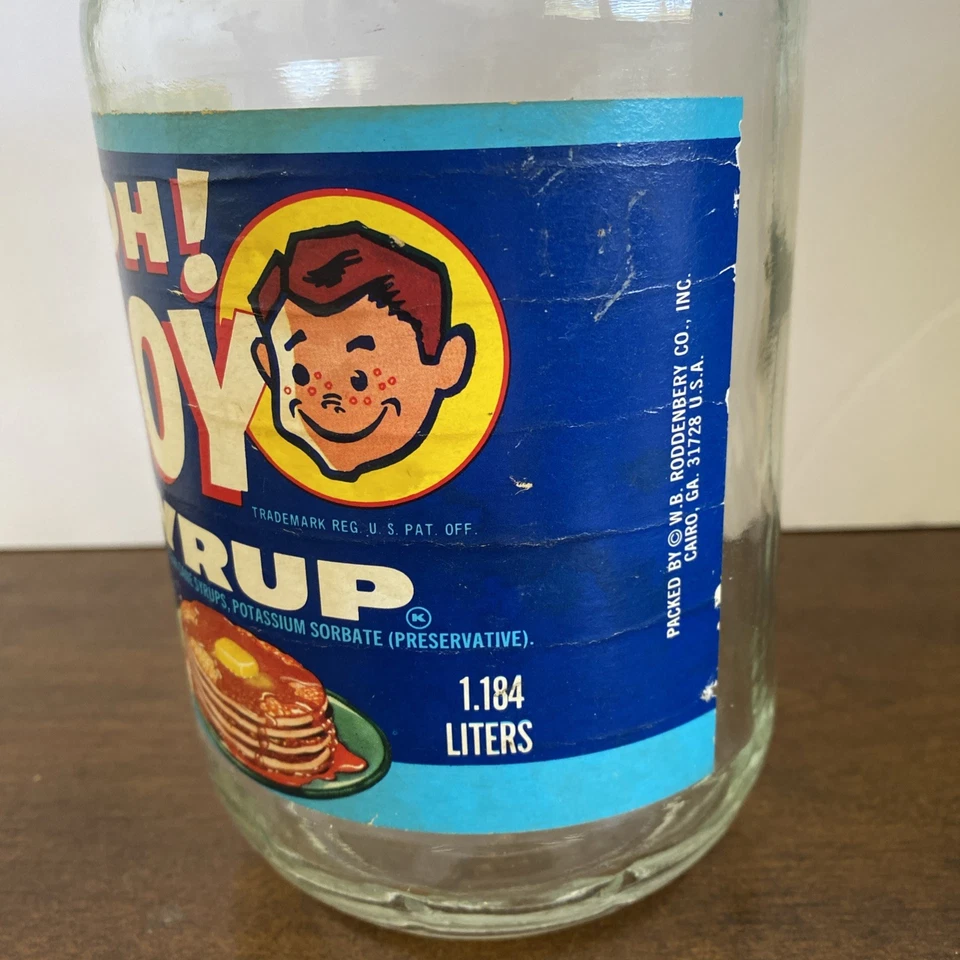 Vintage Oh! Boy Syrup 40oz Jar Original Lid Cairo, GA. By W. B. Roddenbery Co. - Image 4 of 4