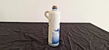 Vintage Delft Holland Blue & White Bottle – Windmill Design, Cork Stopper
