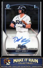 Brett Wisely 1st 2023 Bowman Chrome Prospect Autographs #CPA-BW Tampa Bay Rays