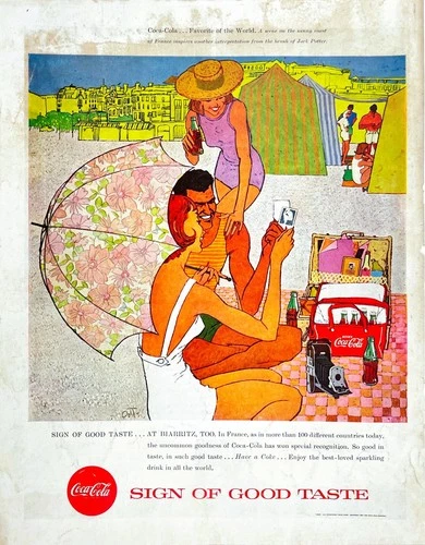 1957 Coca Cola MCM Art by Jack Potter Mid-Century Modern Vtg Magazine Print Ad