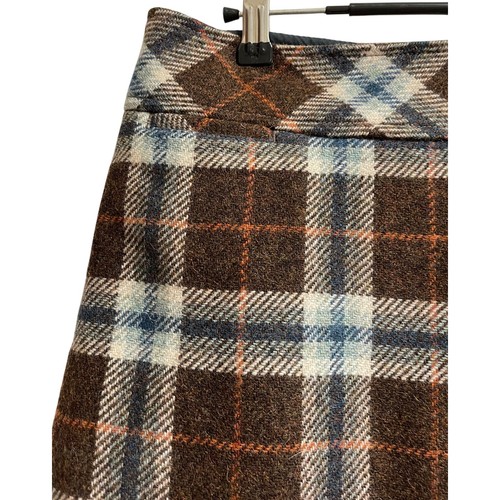 L.L. Bean Favorite Fit Wool Blend Brown Plaid Skirt Size 8 - Picture 7 of 7