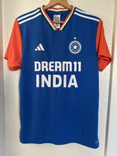 Adidas India Cricket Team Men  s Large Blue Dream 11 Jersey Shirt