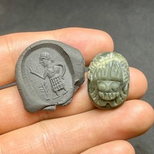Ancient Egyptian Jasper intaglio Seal old Scarab Amulet Seal Stamp Bead