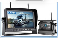 Magnetic Solar Wireless Backup Camera System, HD 1080P 7" Monitor with Rear View