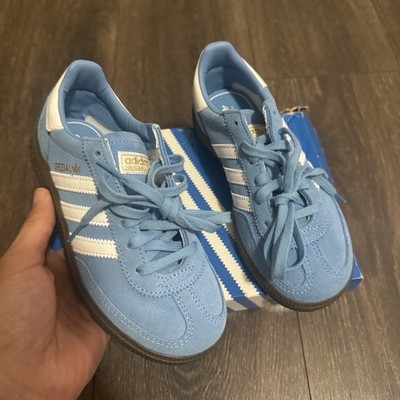 adidas Spezial Light Blue White Suede Low Top Lace Up Athletic Sneakers